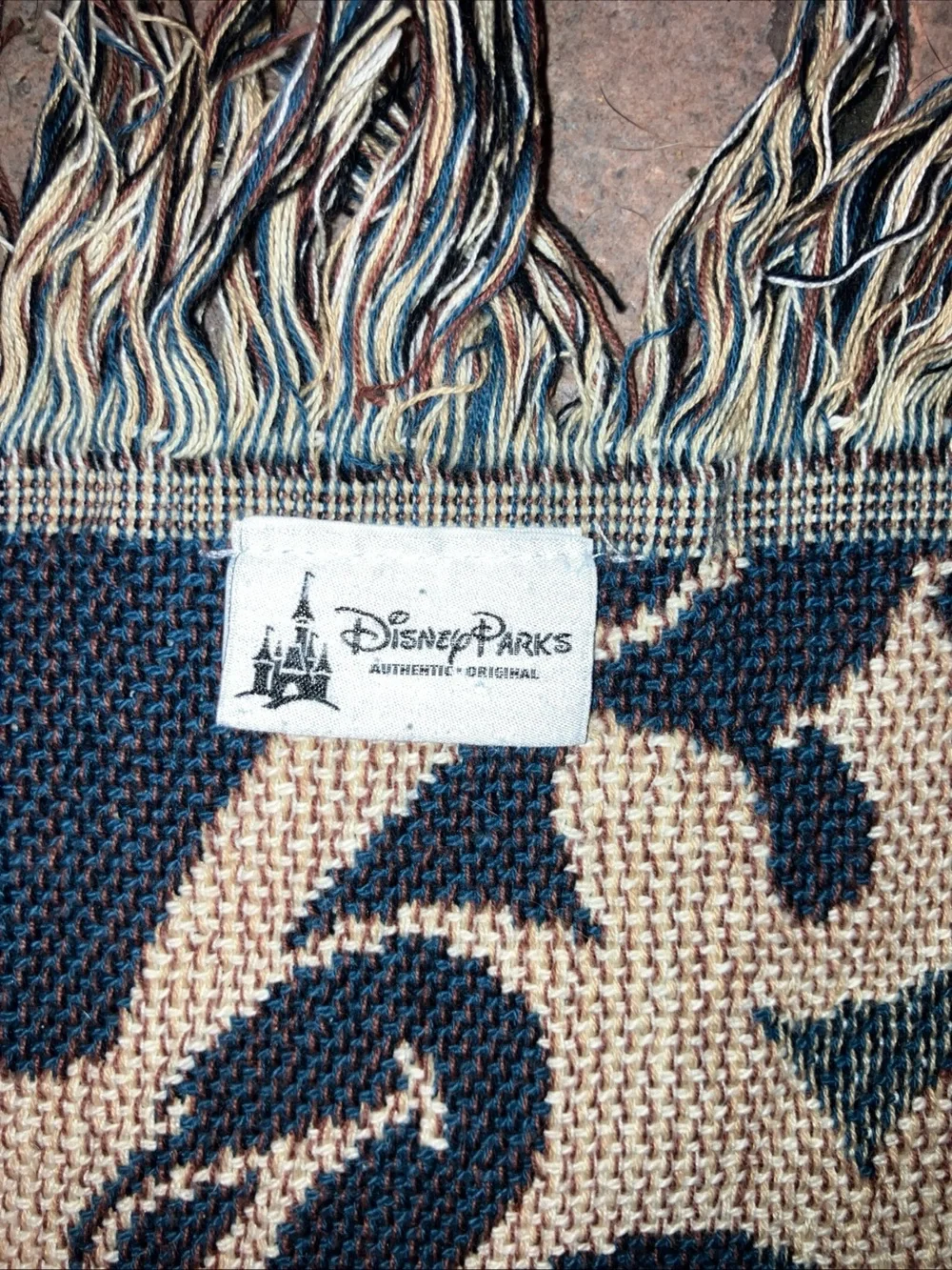Disney Parks Navy and Cream Character Jacquard Throw